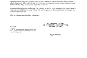 Công văn 3545/TCHQ-GSQL 2015 thông báo kết quả xác minh C/O mẫu D