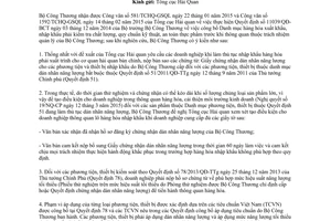 Công văn 3854/BCT-TCNL 2015 thực hiện Quyết định 11039/QĐ-BCT và hiệu suất năng lượng tối thiểu