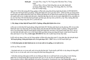 Công văn 927/TY-TS 2015 triển khai kế hoạch phòng chống dịch bệnh cá tra