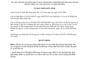 Quyết định 1338/QĐ-UBND 2015 bãi bỏ văn bản lĩnh vực tài nguyên môi trường Bình Dương
