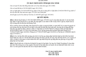 Quyết định 1514/QĐ-UBND 2015 bãi bỏ 2381/2012/QĐ-UBND Quảng Ninh