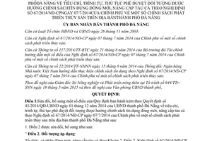 Quyết định 16/2015/QĐ-UBND sửa đổi Quyết định 43/2014/QĐ-UBND Đà Nẵng