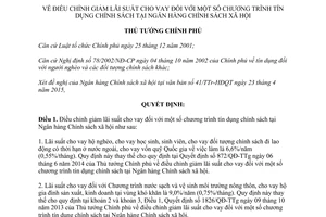 Quyết định 750/QĐ-TTg 2015 điều chỉnh giảm lãi suất cho vay đối với chương trình tín dụng chính sách