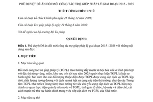 Quyết định 749/QĐ-TTg 2015 Đề án đổi mới công tác trợ giúp pháp lý 2015 2025