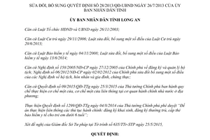 Quyết định 23/2015/QĐ-UBND giải quyết thủ tục hành chính đăng ký khai sinh tử thường trú Long An