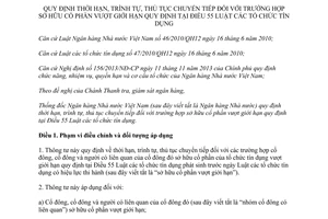 Thông tư 06/2015/TT-NHNN thời hạn thủ tục chuyển tiếp trường hợp sở hữu cổ phần vượt giới hạn