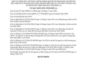 Quyết định 19/2015/QĐ-UBND cơ quan tiếp nhận giải quyết hồ sơ thủ tục thu hồi đất giao đất Sơn La