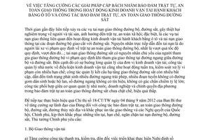 Chỉ thị 12/CT-TTg 2015 giải pháp bảo đảm trật tự an toàn giao thông đường sắt