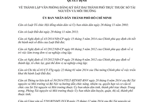 Quyết định 2602/QĐ-UBND 2015 thành lập Văn phòng đăng ký đất đai thuộc sở Tài nguyên Hồ Chí Minh
