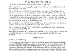 Quyết định 32/2015/QĐ-UBND chức năng nhiệm vụ quyền hạn cơ cấu tổ chức Sở Tư pháp Nghệ An