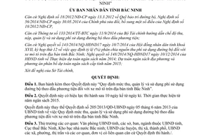 Quyết định 23/2015/QĐ-UBND mức thu quản lý sử dụng phí sử dụng đường bộ Bắc Ninh
