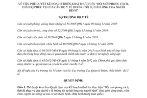 Quyết định 2151/QĐ-BYT 2015 Đổi mới thái độ phục vụ cán bộ y tế tạo sự hài lòng của người bệnh