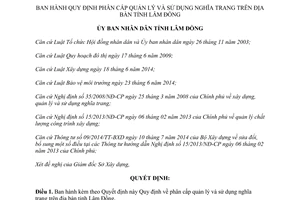 Quyết định 45/2015/QĐ-UBND phân cấp quản lý và sử dụng nghĩa trang Lâm Đồng