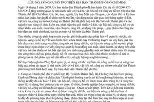 Chỉ thị 09/2015/CT-UBND quản lý vũ khí vật liệu nổ công cụ hỗ trợ Hồ Chí Minh