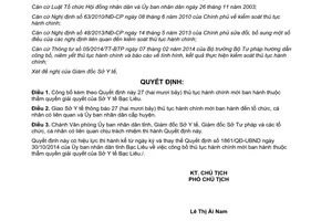 Quyết định 835/QĐ-UBND 2015 công bố thủ tục hành chính mới Sở Y tế Bạc Liêu