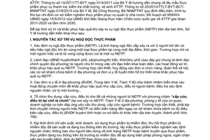 Hướng dẫn 699/HD-SYT 2015 triển khai xử trí vụ ngộ độc thực phẩm Bắc Giang