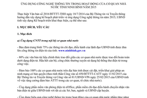 Kế hoạch 41/KH-UBND ứng dụng công nghệ thông tin cơ quan nhà nước 2015 Ninh Bình