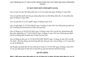 Quyết định 17/2015/QĐ-UBND quản lý nhà nước lĩnh vực giá Kiên Giang