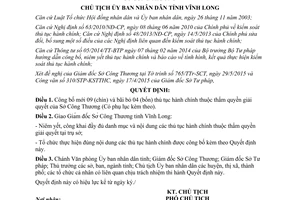 Quyết định 943/QĐ-UBND công bố thủ tục hành chính thuộc Sở Công Thương Vĩnh Long 2015