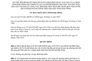 Quyết định 819/QĐ-UBND 2015 bãi bỏ Quyết định 02/2013/QĐ-UBND bán đấu giá tài sản Đắk Nông