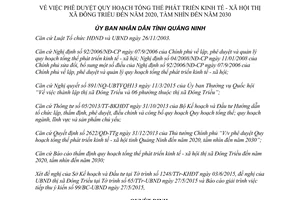 Quyết định 1618/QĐ-UBND phát triển kinh tế xã hội thị xã Đông Triều Quảng Ninh 2015