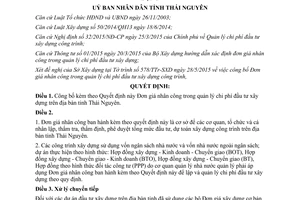 Quyết định 1359/QĐ-UBND 2015 công bố Đơn giá nhân công trong đầu tư xây dựng Thái Nguyên