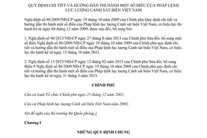 Văn bản hợp nhất 04/NĐHN-BQP 2015 hợp nhất Nghị định hướng dẫn Pháp lệnh Cảnh sát biển Việt Nam