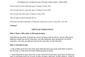 Nghị định 56/2015/NĐ-CP đánh giá và phân loại cán bộ công chức viên chức