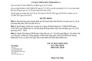 Quyết định 1197/QĐ-UBND 2015 Kế hoạch thực hiện Bộ Tiêu chí Quốc gia về y tế xã tỉnh Sơn La