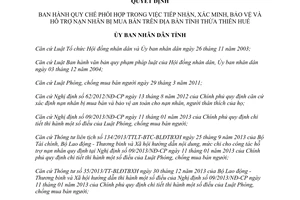 Quyết định 22/2015/QĐ-UBND Quy chế tiếp nhận xác minh hỗ trợ nạn nhân bị mua bán Thừa Thiên Huế