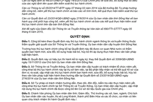 Quyết định 1537/QĐ-UBND thủ tục hành chính ngành thông tin và truyền thông Đồng Nai 2015