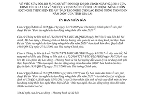 Quyết định 334/QĐ-UBND 2015 sửa đổi Quyết định 129/QĐ-UBND hỗ trợ lao động nông thôn Gia Lai