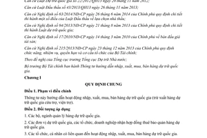Thông tư 89/2015/TT-BTC hướng dẫn nhập xuất mua bán hàng dự trữ quốc gia