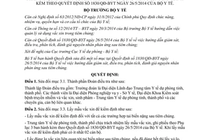 Quyết định 2228/QĐ-BYT 2015 sửa đổi Quyết định 1830/QĐ-BYT giám sát phản ứng sau tiêm chủng