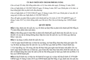 Quyết định 4284/QĐ-UBND 2015 mức lãi suất cho vay tối thiểu tại Quỹ Đầu tư phát triển Đà Nẵng