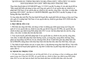 Kế hoạch 2236/KH-UBND 2015 phổ biến Công ước quốc tế quyền dân sự chính trị cán bộ Phú Thọ