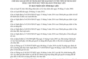 Quyết định 13/2015/QĐ-UBND sửa đổi đấu giá quyền sử dụng đất Bạc Liêu kèm 21/2014/QĐ-UBND