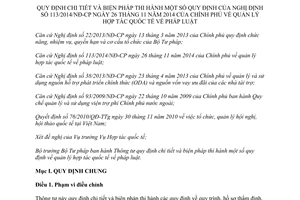 Thông tư 07/2015/TT-BTP hướng dẫn Nghị định 113/2014/NĐ-CP về quản lý hợp tác quốc tế về pháp luật
