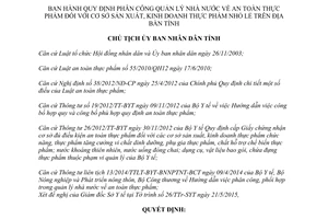 Quyết định 1506/QĐ-UBND 2015 quản lý nhà nước an toàn thực phẩm cơ sở sản xuất nhỏ lẻ Bình Dương