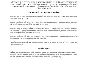 Quyết định 588/QĐ-UBND 2015 đào tạo sơ cấp nghề dưới ba tháng cho người khuyết tật Ninh Bình