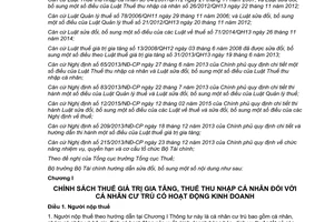 Thông tư 92/2015/TT-BTC hướng dẫn thuế giá trị gia tăng thuế thu nhập cá nhân