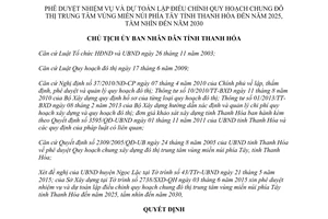 Quyết định 2191/QĐ-UBND 2015 dự toán quy hoạch đô thị trung tâm vùng miền núi phía Tây Thanh Hóa