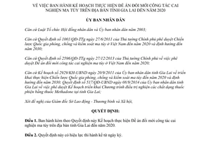 Quyết định 344/QĐ-UBND 2015 công tác cai nghiện ma túy Gia Lai đến 2020