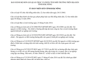 Quyết định 17/2015/QĐ-UBND bộ đơn giá quan trắc và phân tích môi trường Đăk Nông