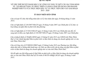 Quyết định 1091/QĐ-UBND 2015 danh mục lĩnh vực đầu tư kết cấu hạ tầng kinh tế xã hội Thừa Thiên Huế