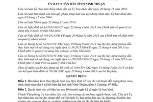 Quyết định 33/2015/QĐ-UBND xét duyệt đối tượng mua thuê thuê mua nhà ở xã hội tỉnh Ninh Thuận