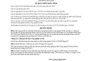 Quyết định 13/2015/QĐ-UBND bổ sung giá đất địa bàn thành phố Pleiku 2015 Gia Lai