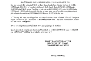 Quyết định đính chính 1673/QĐDC-UBND đính chính 63/2014/QĐ-UBND kế hoạch nhà nước Vĩnh Phúc