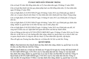 Quyết định 25/2015/QĐ-UBND chức năng nhiệm vụ quyền hạn cơ cấu tổ chức Ban Dân tộc Sóc Trăng