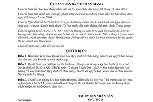 Quyết định 19/2015/QĐ-UBND chức năng nhiệm vụ quyền hạn cơ cấu tổ chức Sở Nội vụ An Giang